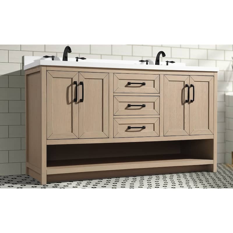 Ari Bath, Venice 60" Bathroom Vanity, Oak Gray