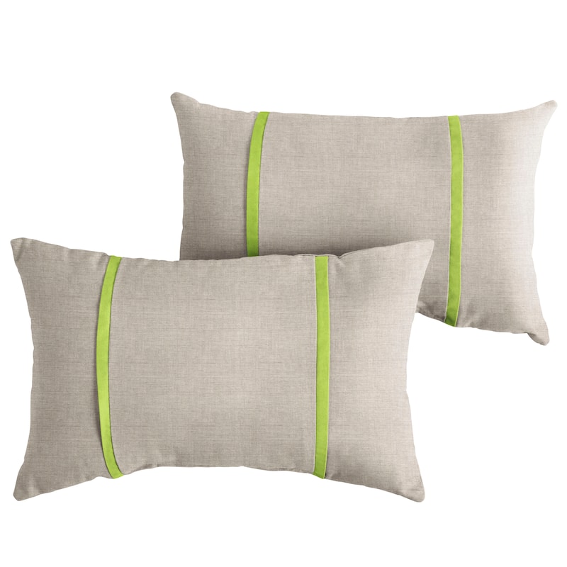 Sorra Home Sunbrella Outdoor Double Petite Flange Pillow Set of 2