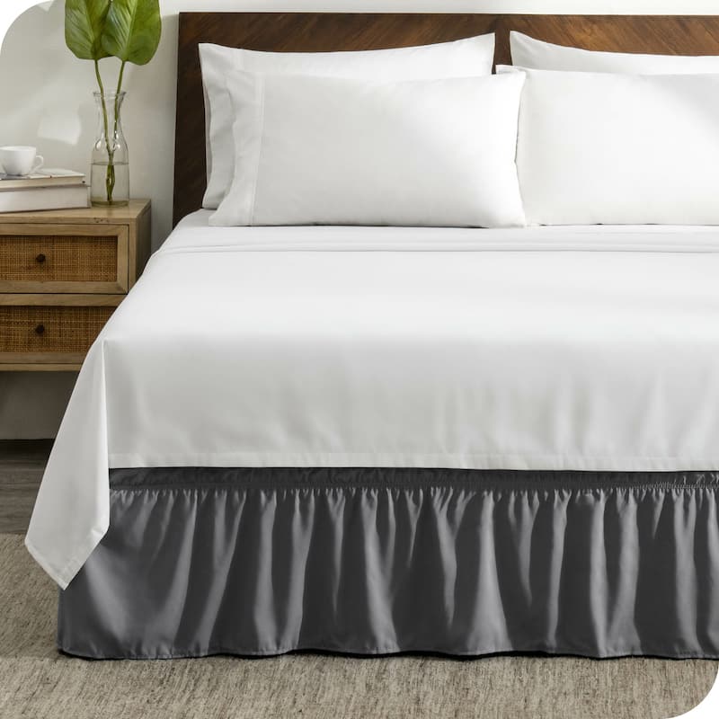Bare Home Adjustable Wrap Around Bed Skirt - California King - Grey