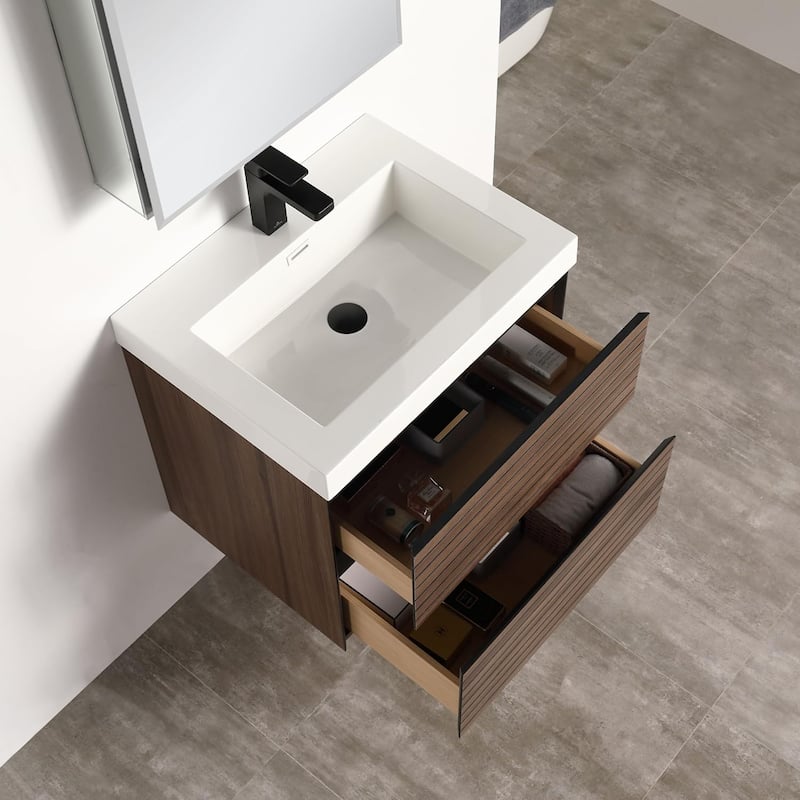 Blossom Annecy 24-Inch Floating Bathroom Vanity with Acrylic Sink