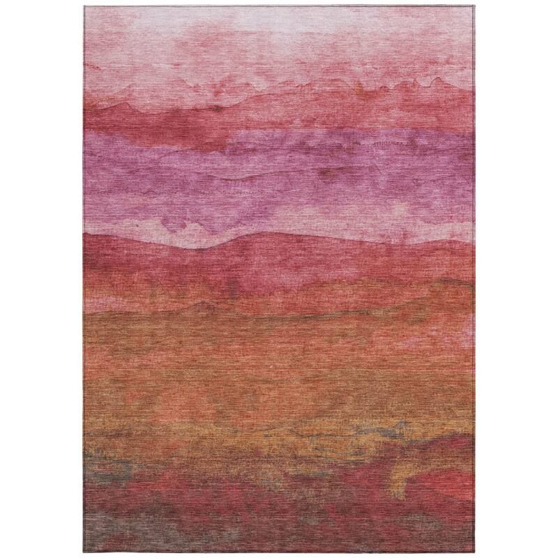HomeRoots Abstract Modern Rectangle Outdoor Rug