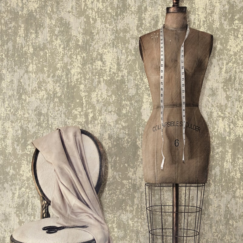 Galerie Wallcoverings Lustre Collection Distressed Concrete Non-woven Metallic Wallpaper Roll
