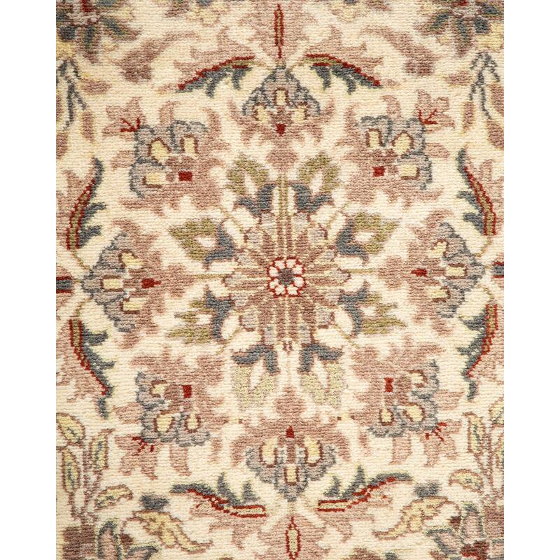 Overton Hand Knotted Wool Traditional Oriental Ivory Area Rug - 4' x 6'