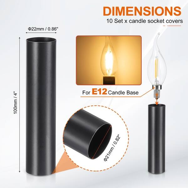 dimension image slide 12 of 102, Metal Chandelier Socket Sleeves Insulation Heat Shrinkable