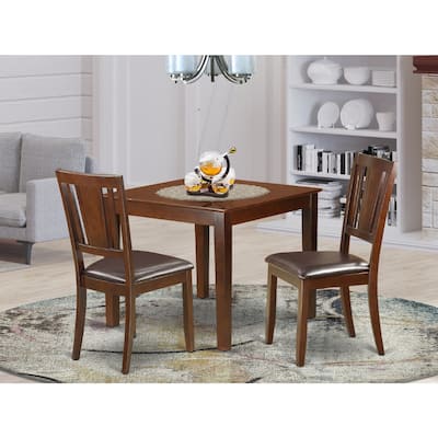 Vintage 3-Piece Dining Set - Square Table & 2 Chairs - Mahogany Finish - Elegant Victorian Style