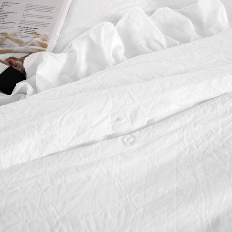 Soft Washed Microfiber Ruffle Duvet Cover Set
