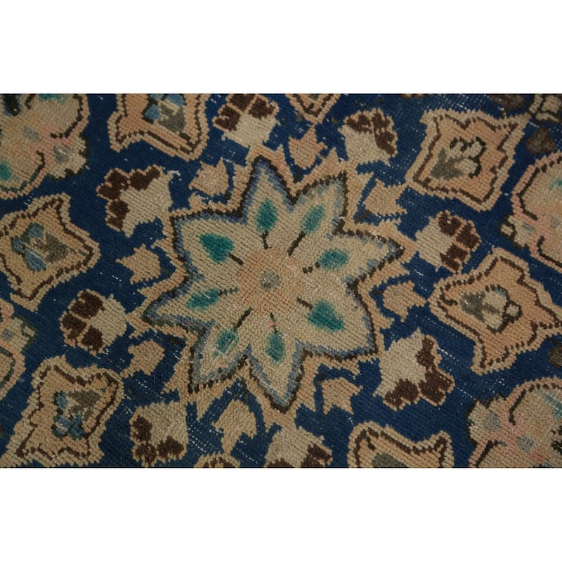 Traditional Floral Mashad Persian Rug Handmade Wool Carpet - 9'9"x 12'6"