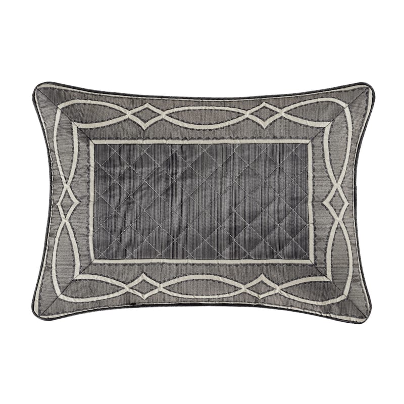 J. Queen New York Deco Charcoal Boudoir Decorative Throw Pillow