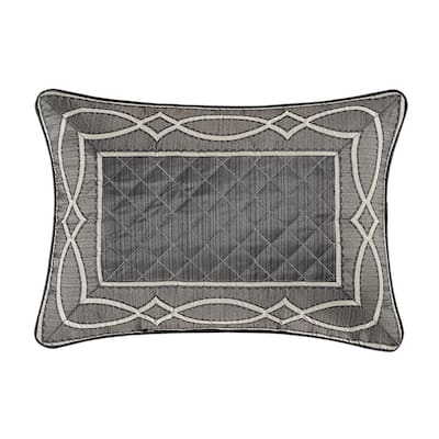 J. Queen New York Deco Charcoal Boudoir Decorative Throw Pillow