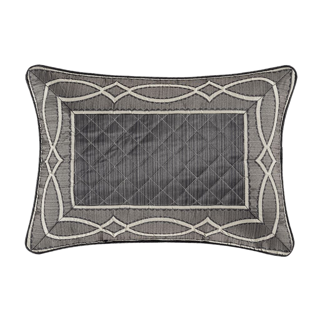 J. Queen New York Deco Charcoal Boudoir Decorative Throw Pillow