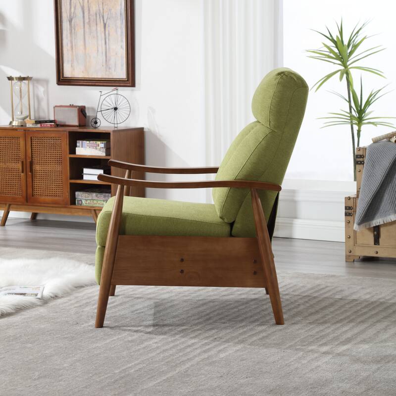 PU Leather Recliner Chair,Living Room Solid Wood Accent Chair