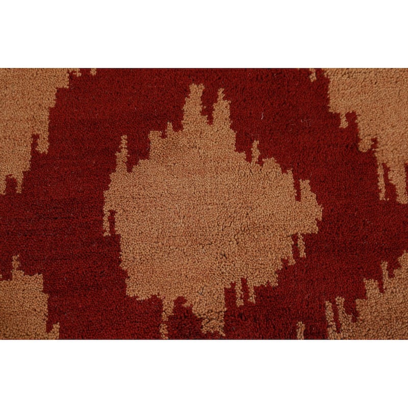 Hand Knotted Oriental 100% Wool Carpet Modern Geometric Oranges & Rust Moroccan Area Rug - 11' 8'' X 8' 10''