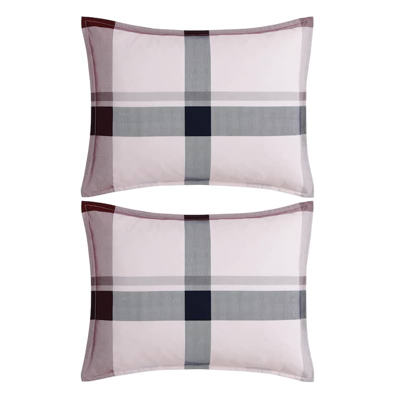Tommy Hilfiger Prospect Park Plaid Cotton Reversible Blue Comforter Set