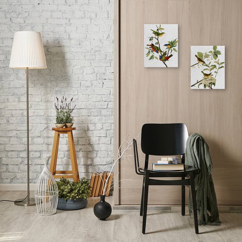 Audubon Yellow Breasted Warbler & Audubon Painted Finch Texture by Design Lab Canvas Art Prints