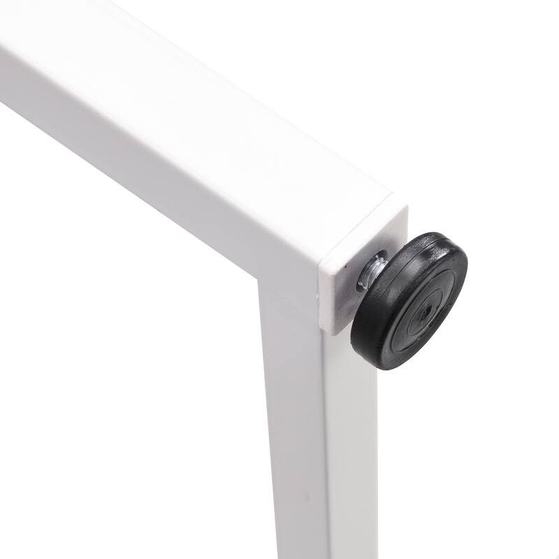 Creative Dining Table Set with Faux Marble Tabletop & Chair, Modern Metal Frame 55In Kitchen Table Set for 6, White