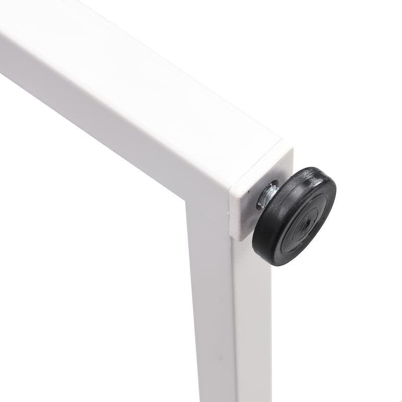 Roomfitters Modern 7-Piece Dining Table Set, 55" Faux Marble Kitchen Table with 6 Space-Saving Metal Chairs for 6