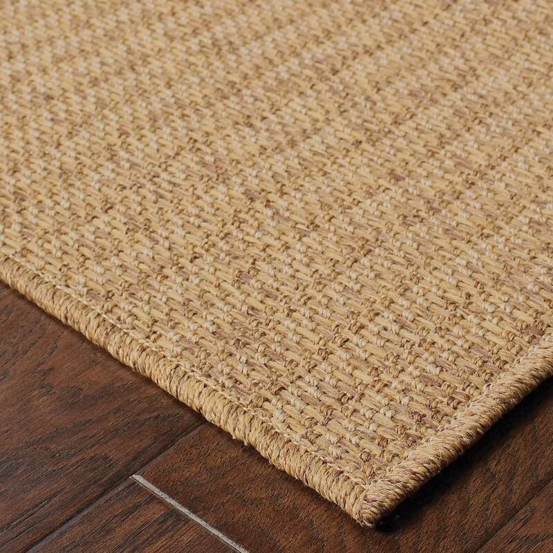Style Haven Veranda Verticle Stripes Indoor-Outdoor Light Brown Rug