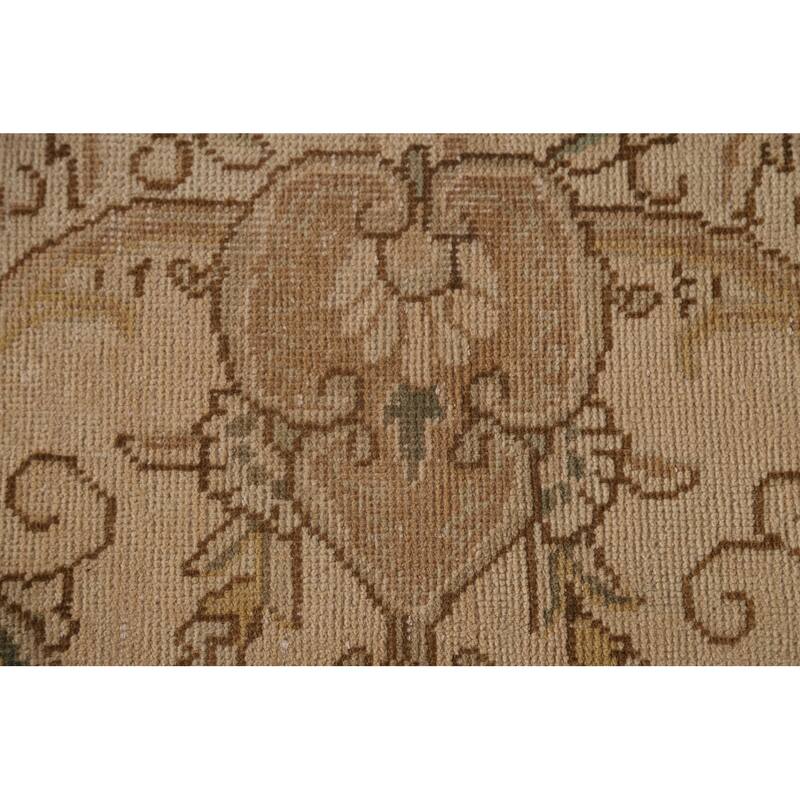 Vintage Distressed Tabriz Persian Area Rug Hand-knotted Wool Carpet - 9'10" x 12'8"