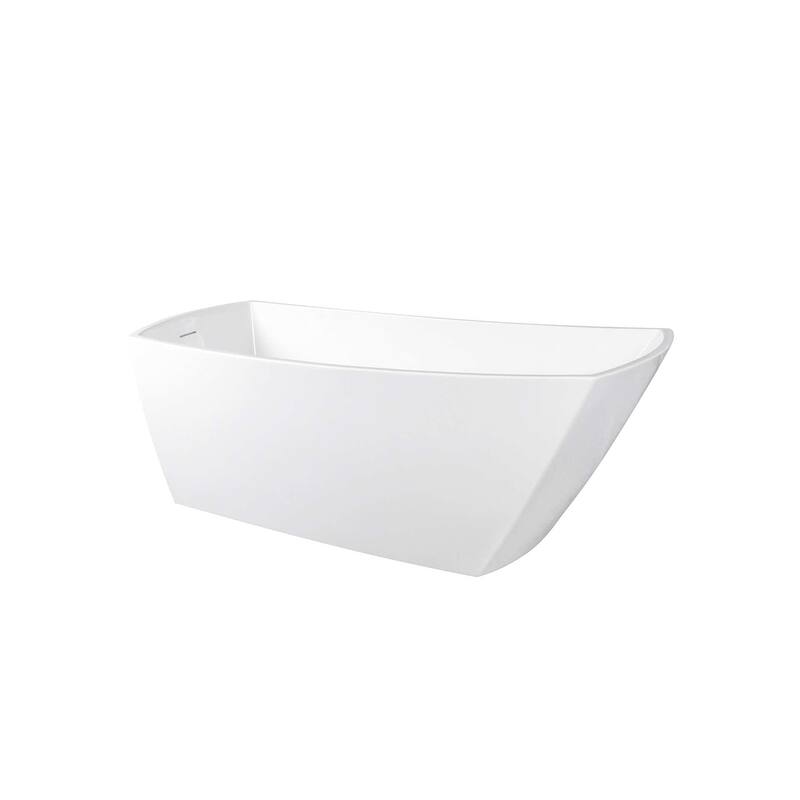 Peter Soaking Single Slipper Rectangular Bathtub in Glossy White