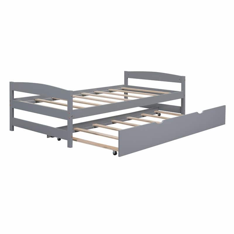 Twin Size Platform Bed with Twin Size Trundle