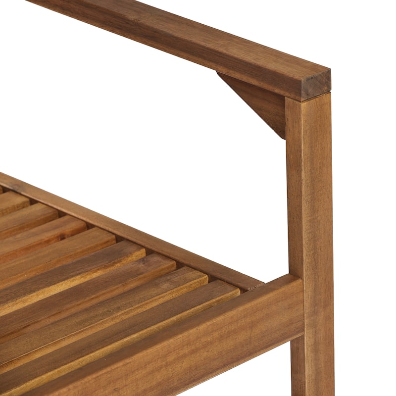 Christopher Knight Home - Modern Outdoor & Indoor Acacia Wood Dining Chairs Set with Wicker Backrest and Armrests