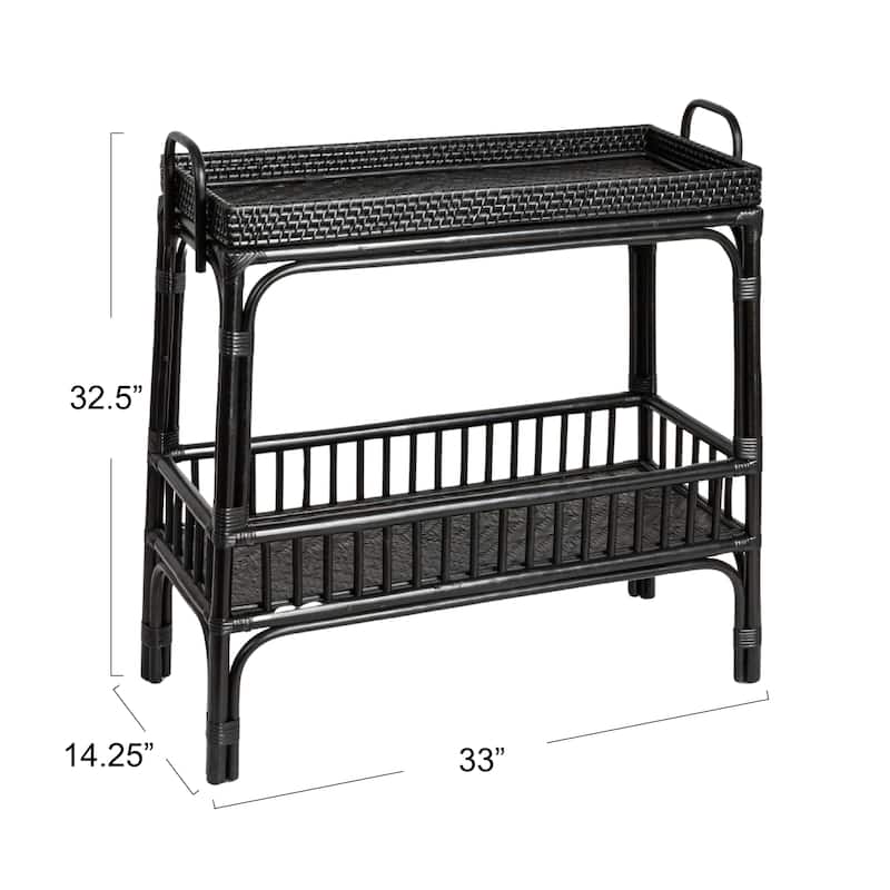 2-Tier Rattan Bar Storage Tray
