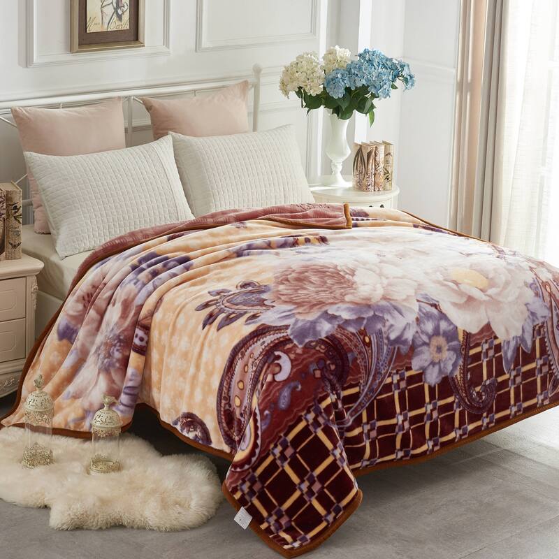 Raschel A&B Printed 2-ply Reversible Korean-style Plush Fleece Blanket
