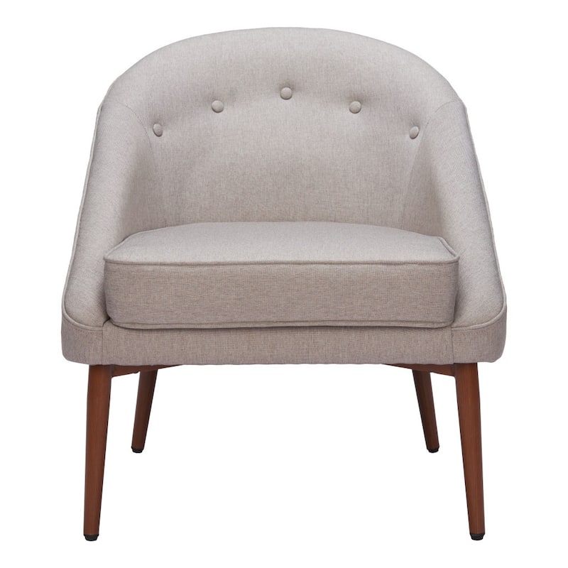 28 Inch Tufted Barrel Chair with Solid Wood Legs for Living Room - 28.3” x 30.3” x 31.7”