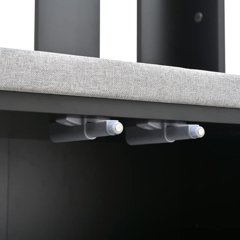 4-in-1 Coat Rack with 8 Gold Hooks,Cushion,Legs and Adjustable Shelves