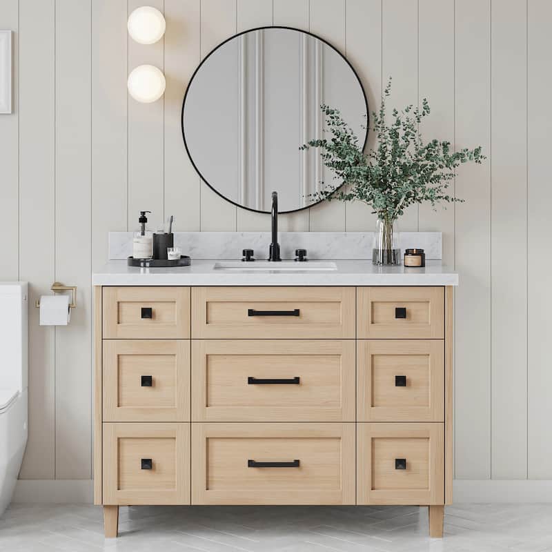 Ariel B49CWRVO Monroe 49" Free Standing Single Basin Vanity Set with - White Oak