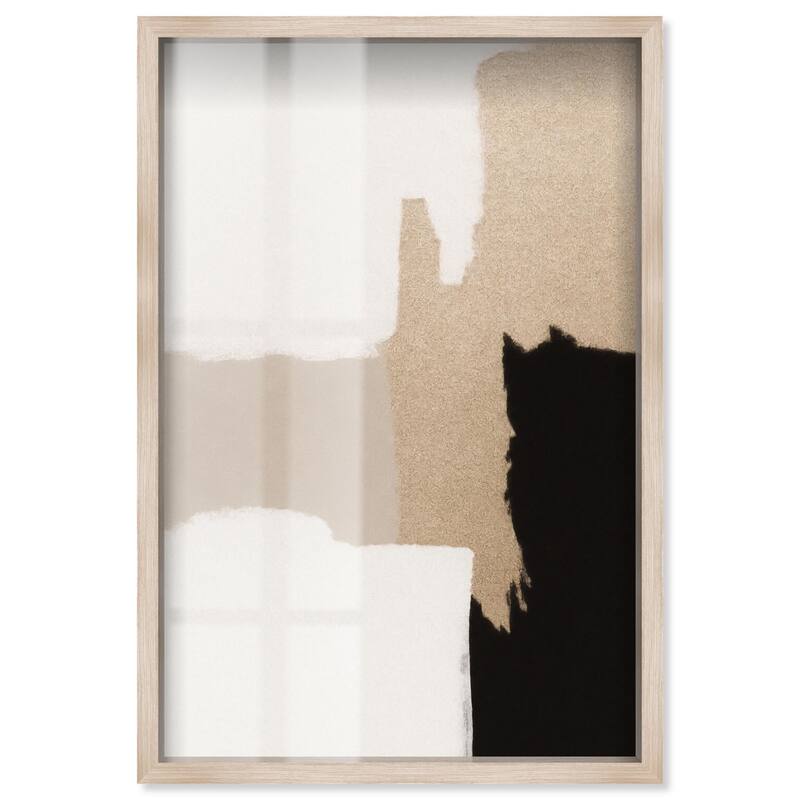 Beige and Black III Shadowbox by Art Remedy - Natural - 24" x 36"