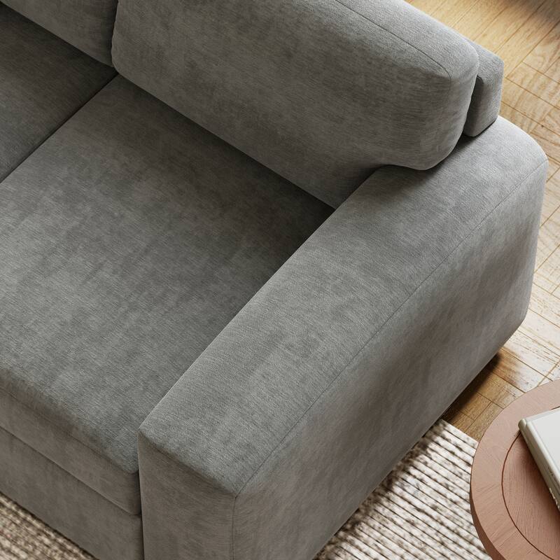 Roundhill Furniture Arden Living Room Chenille Upholstered Loveseat, Posh Gray - N/A