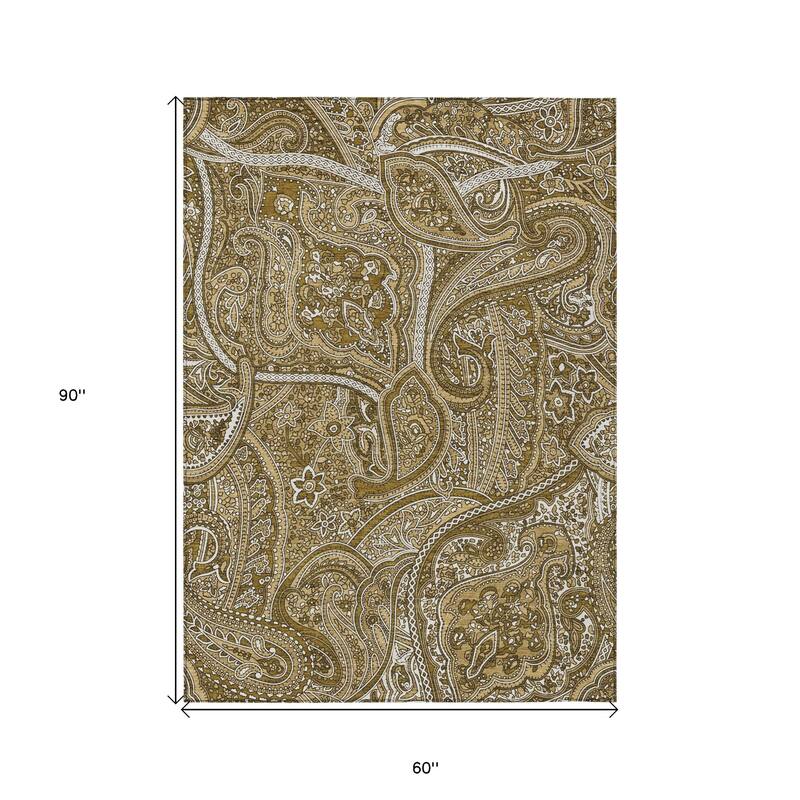 HomeRoots Paisley Traditional Rectangle Outdoor Rug