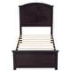 preview thumbnail 31 of 30, Farmhouse Wooden Platform Full Size Bed With Curl Design Headboard And Footboard For Teenager, Espresso