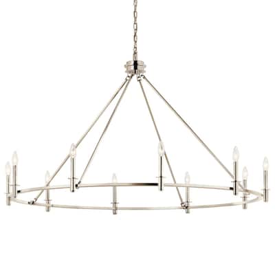 Kichler 52707 Carrick 10 Light 55" Wide Taper Candle Ring Chandelier