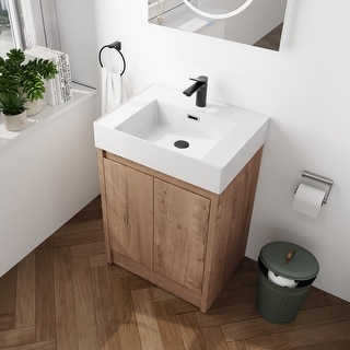 Beingnext 24"/30"/48"/60" Bathroom Vanity with Sink, Freestanding Bathroom Vanity with Soft Close Door and Shelf