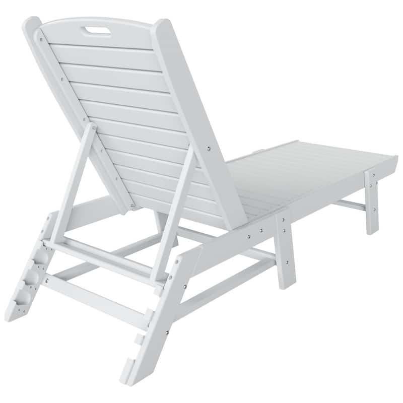 Laguna Hdpe All Weather Outdoor Patio Pool Reclining Armless Chaise Lounge (Set Of 2)