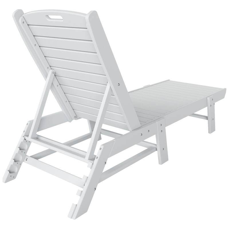 Laguna Hdpe All Weather Outdoor Patio Pool Reclining Armless Chaise Lounges With Side Table (2-Piece Set)