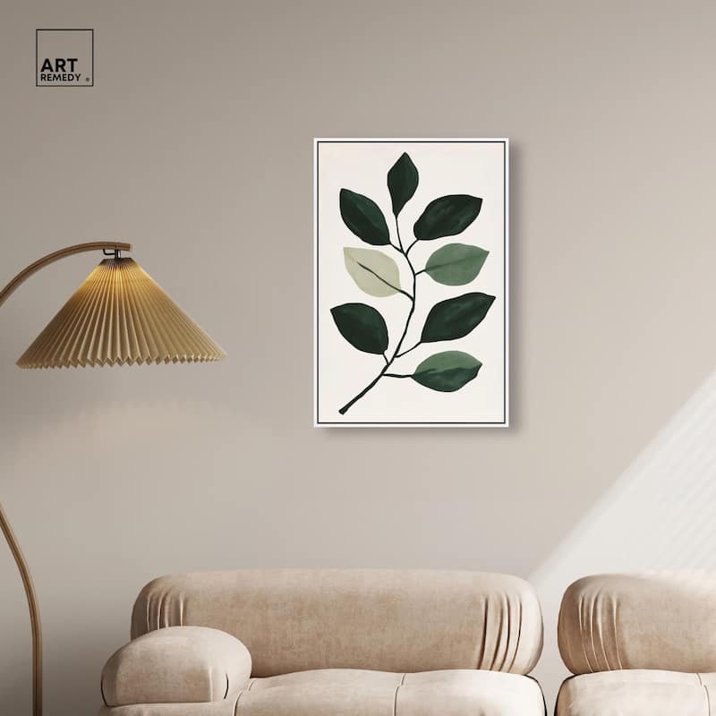 Green and Grey Branch II Canvas by Art Remedy