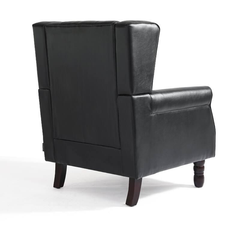 Modern Vegan Leather Upholstered Button Tufted Armchair