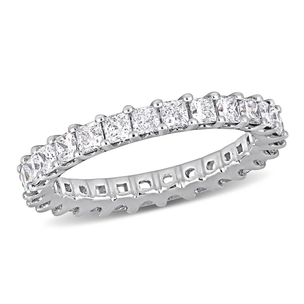 Miadora 1 7/8ct TW Princess-Cut Lab-Grown Diamond Eternity Ring 14K White Gold