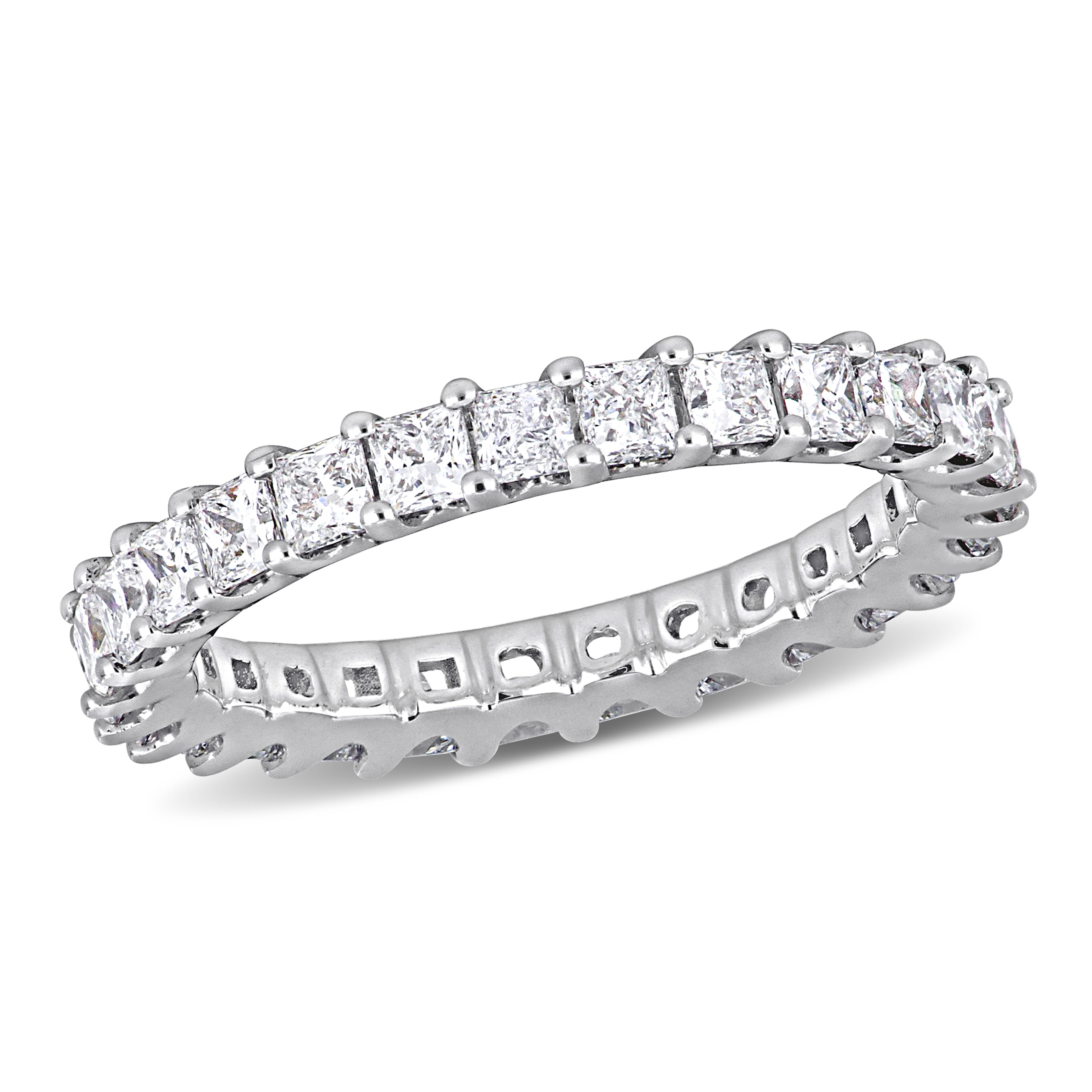 Miadora 1 7/8ct TW Princess-Cut Lab-Grown Diamond Eternity Ring 14K White Gold