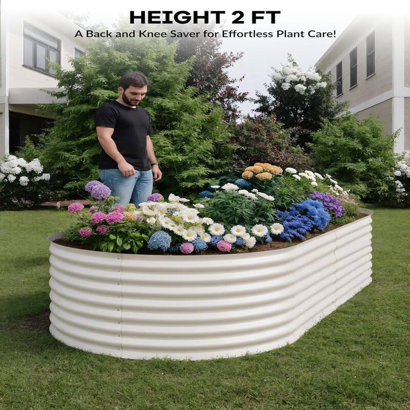 3-ft W x 6-ft L x 2-ft H Beige Metal Raised Garden Bed(2-Pack)