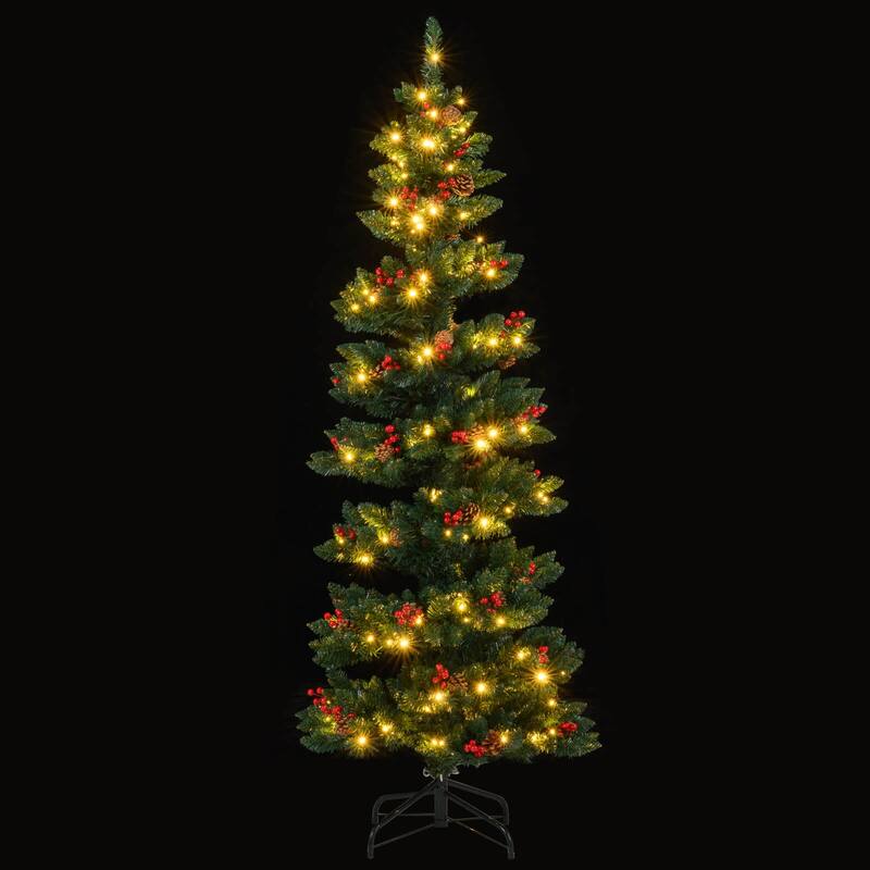 Costway 6/7 FT Artificial Christmas Tree with 612/791 Branch Tips Warm - See Details - Green