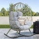 preview thumbnail 11 of 35, Moasis Cushioned Egg Chair with Rocker, PE Wicker
