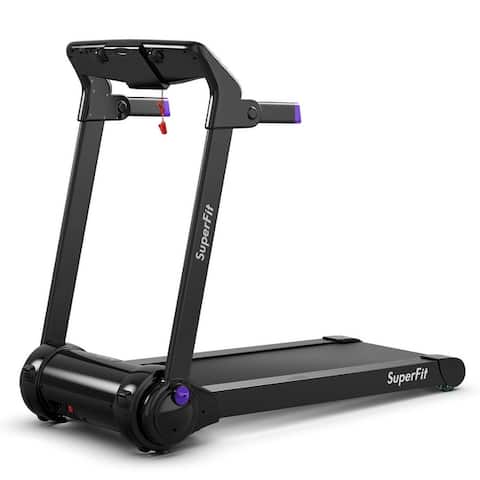 3HP Folding Electric Treadmill Running Machine with Bluetooth Speaker - 60.5" x 30.5" x 47.5"(L x W x H)