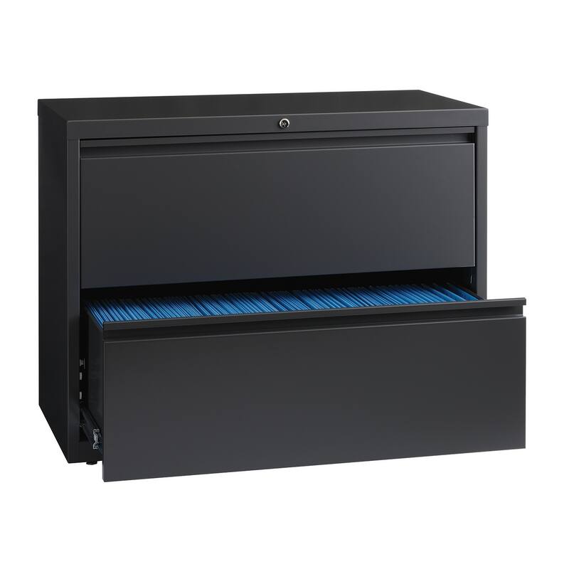 8000 Series 36" Wide 2-Drawer Lateral File Cabinet, Charcoal - Grey