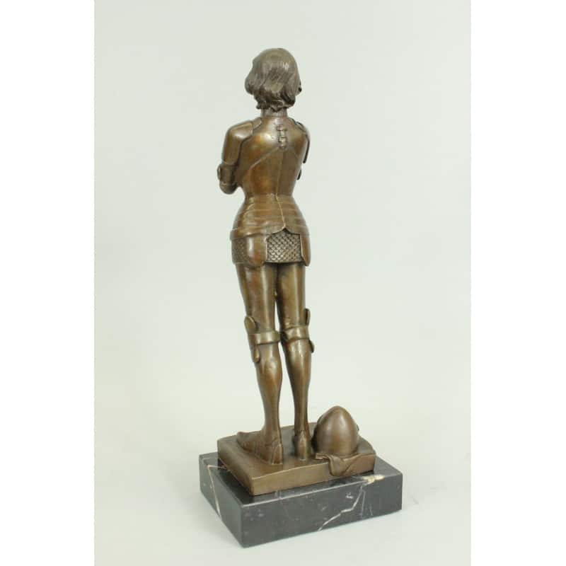 Signed Leonard Joan Of Arc Bronze Marble Sculpture Hot Cast Home Decor Figurine