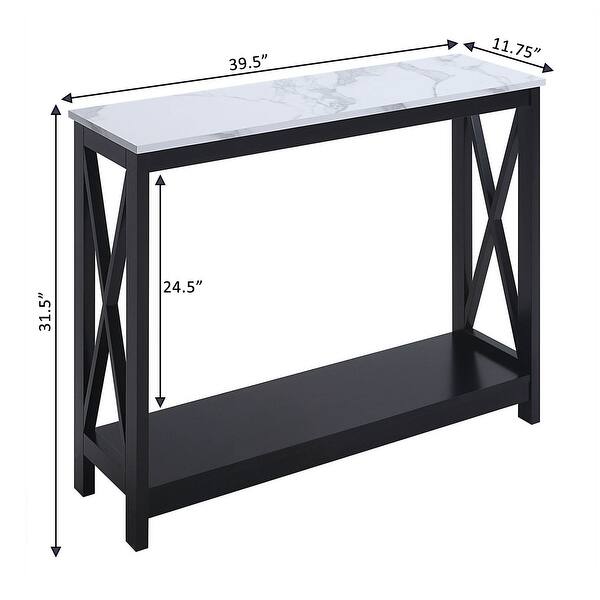 dimension image slide 6 of 16, Convenience Concepts Oxford Console Table with Shelf