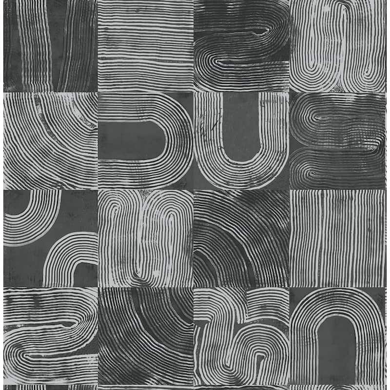 NuWallpaper Black Vaughn Geometric Peel & Stick Wallpaper